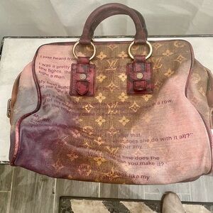 Louis Vuitton Pink and Brown Monogram Travel Bag